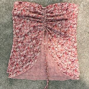Garage Pink Floral Tube Top